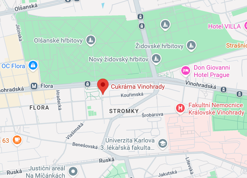 Mapa Vinohrady